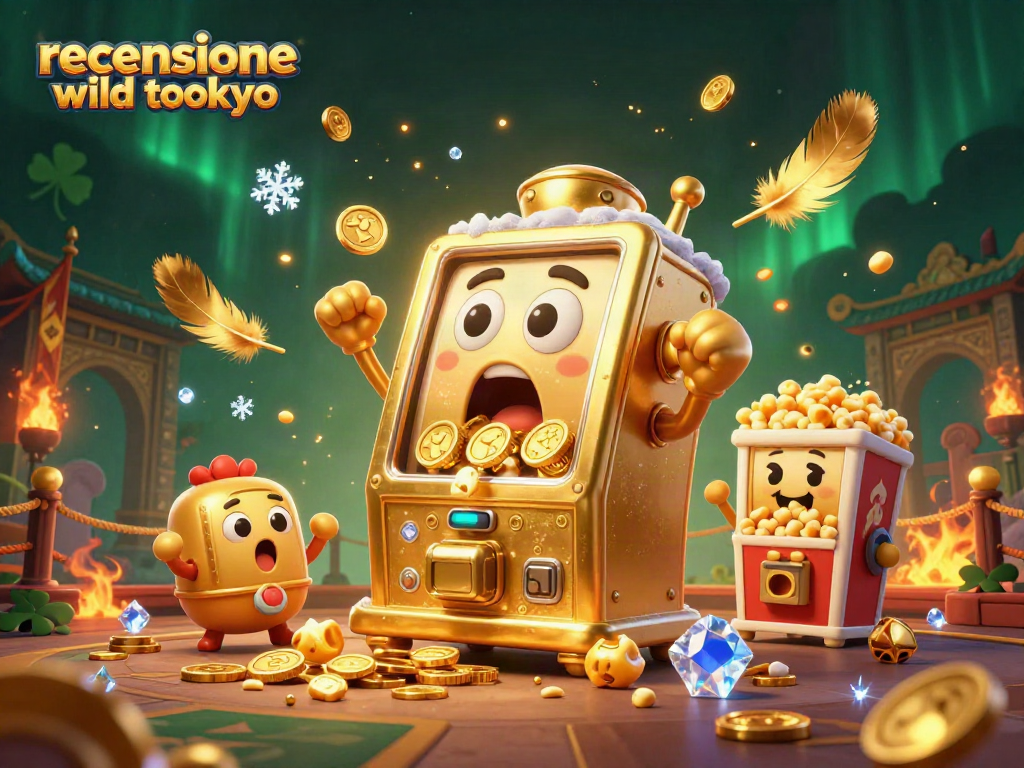 Experience the excitement of recensione wild tokyo casino with vibrant 3D illustrated slot machines celebrating a jackpot victory.